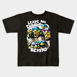 Leave no Turtle Behind Save the Turtles Kids T-Shirt